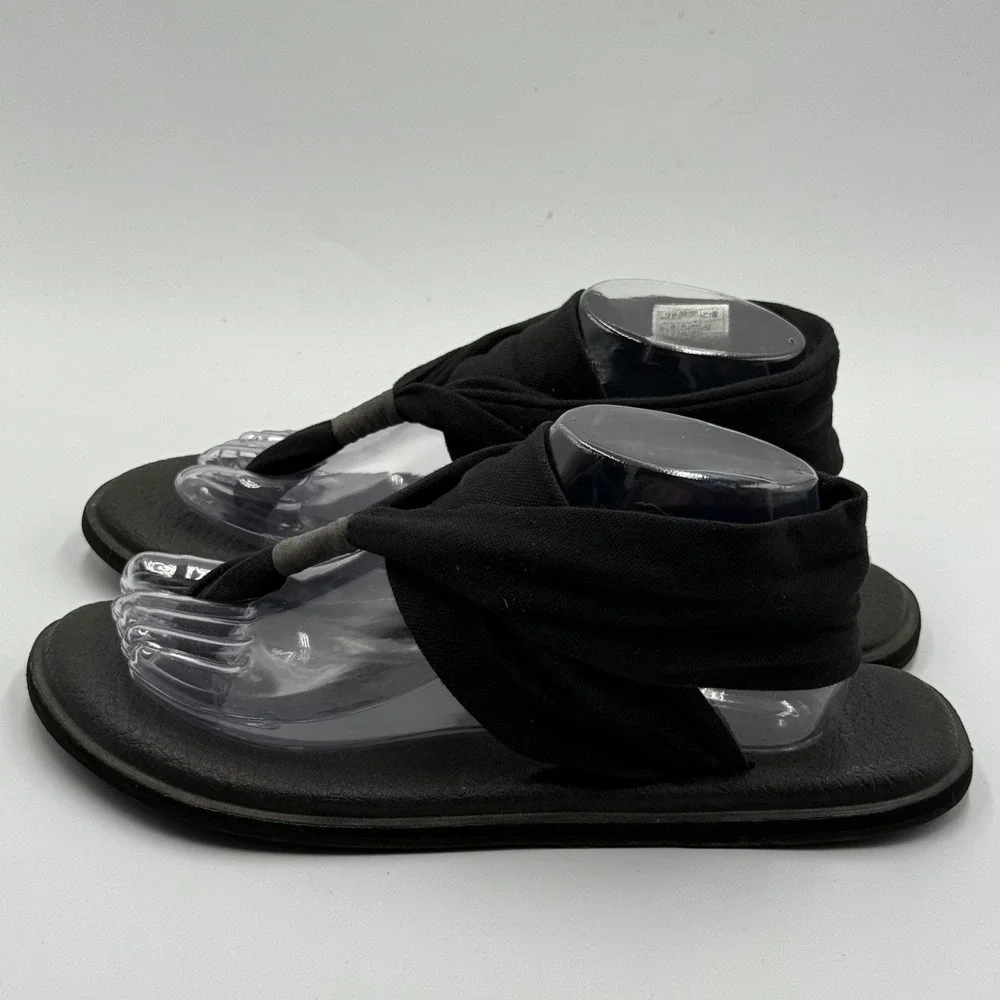 Sanuk‎ Yoga Sling 2 Sandals 10 Black Boho Comfort Athleisure SWS10001
